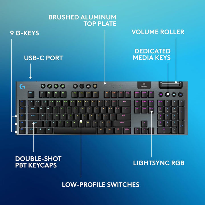 Logitech G915 X Lightspeed Teclado mecánico inalámbrico para juegos...