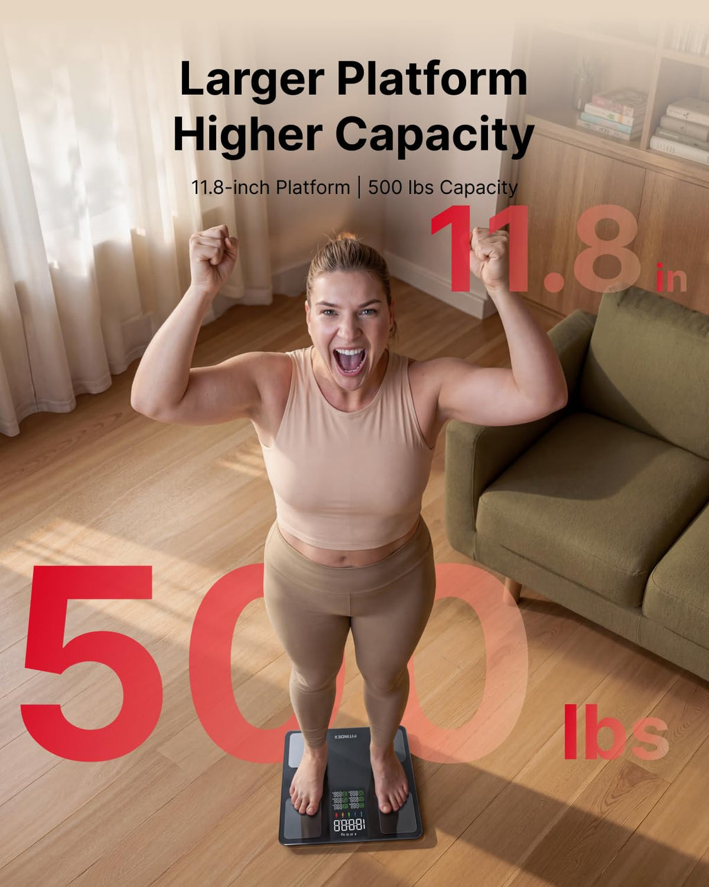 FITINDEX - Báscula inteligente para peso corporal, grasa corporal, Bmi