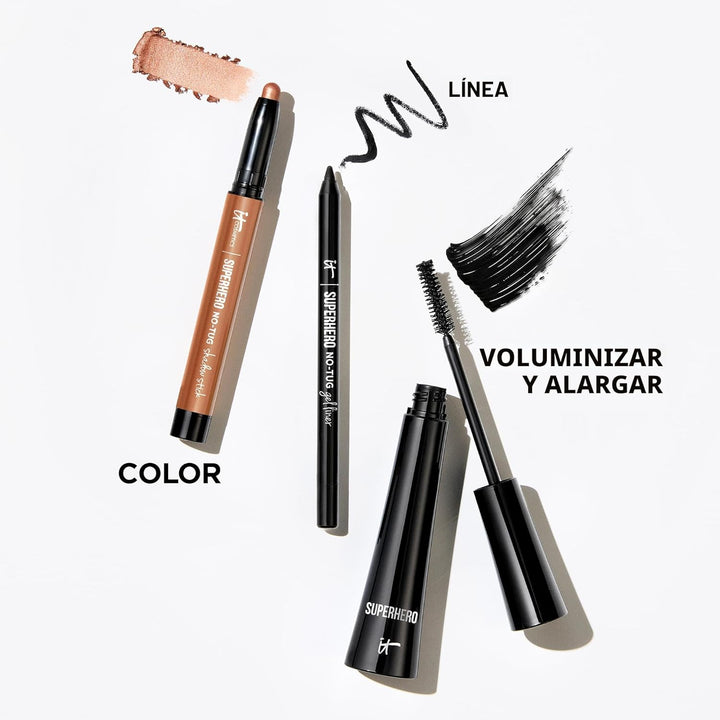 IT Cosmetics Máscara de pestañas de superhéroe: rímel negra volumin...