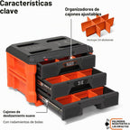 Klein Tools 54823MB MODbox Organizador de caja de herramientas de 3 cajones, almacenamiento de herramientas resistente, módulo apilable, capacidad de 50 libras