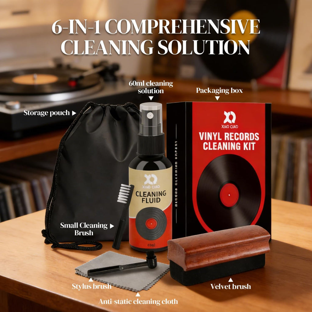 Kit de limpieza de discos de vinilo, kit de cepillo limpiador