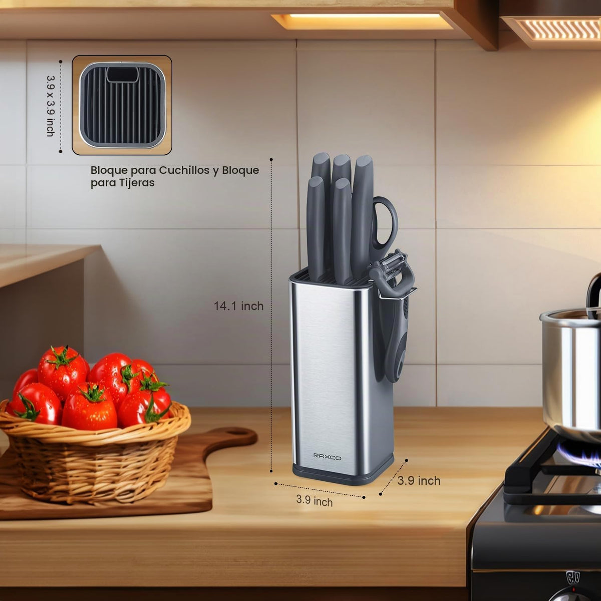 Juego de cuchillos de cocina, juego de cuchillos de acero inoxidable