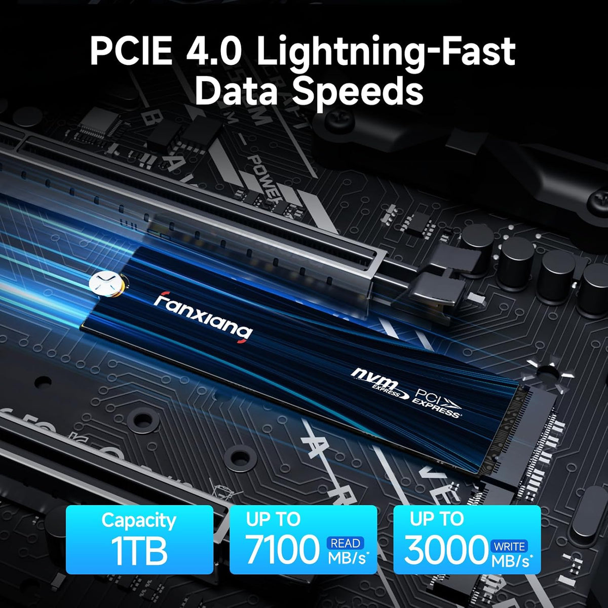 fanxiang SSD NVMe PCIe Gen 4 de 1 TB para juegos para PS5, hasta 70...