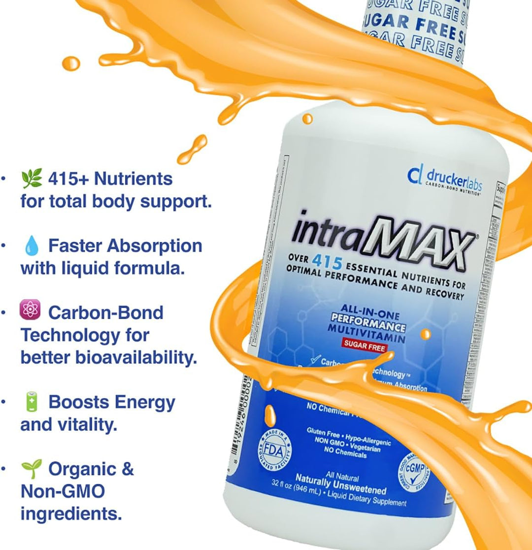 intraMAX Drucker Labs - Multivitamínico líquido orgánico todo en un...