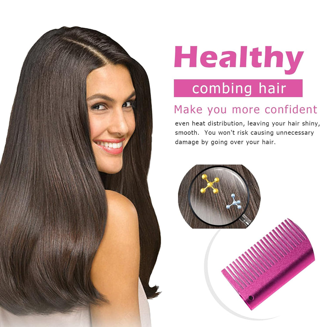 Goiple Peine caliente eléctrico alisador de pelo rosa, peine alisad...