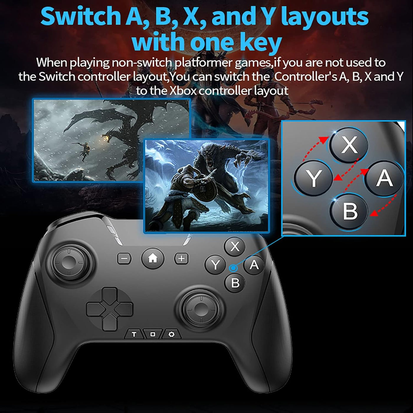 Bluetooth Controller for Switch\/Mac\/PC\/Steam\/Mobile Phone\/iOS\...
