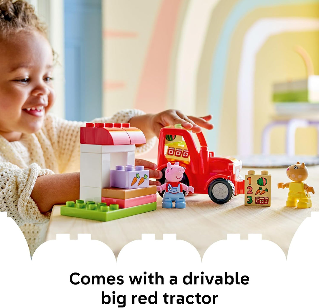 LEGO DUPLO Peppa Pig Tractor and Market - Juguete de construcción p...