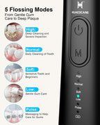 Kit de Cuidado Dental Pro Mejorado: Hilo Dental de Agua de 5 Modos y Cepillo de Dientes, Negro