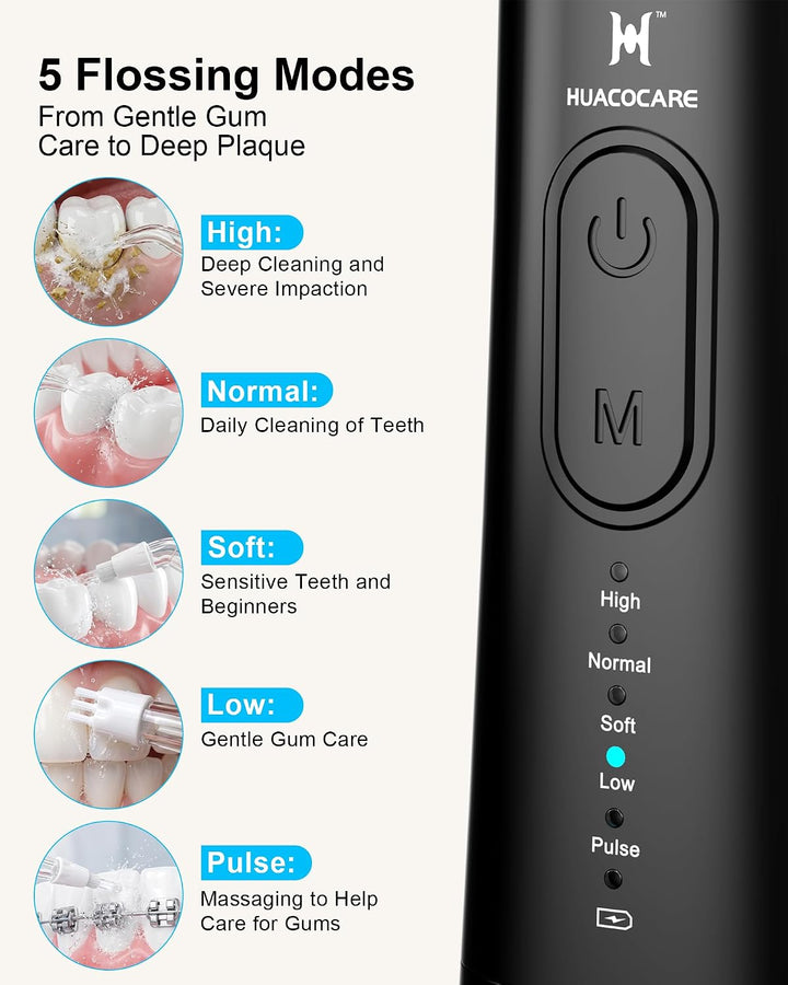 Kit de Cuidado Dental Pro Mejorado: Hilo Dental de Agua de 5 Modos...