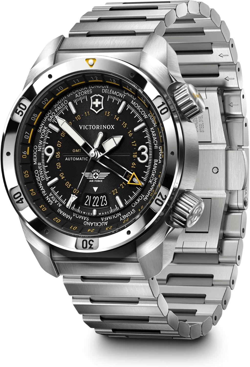 Victorinox Air Pro Reloj Automático de Acero Inoxidable con Esfera Negra 43mm - 242004