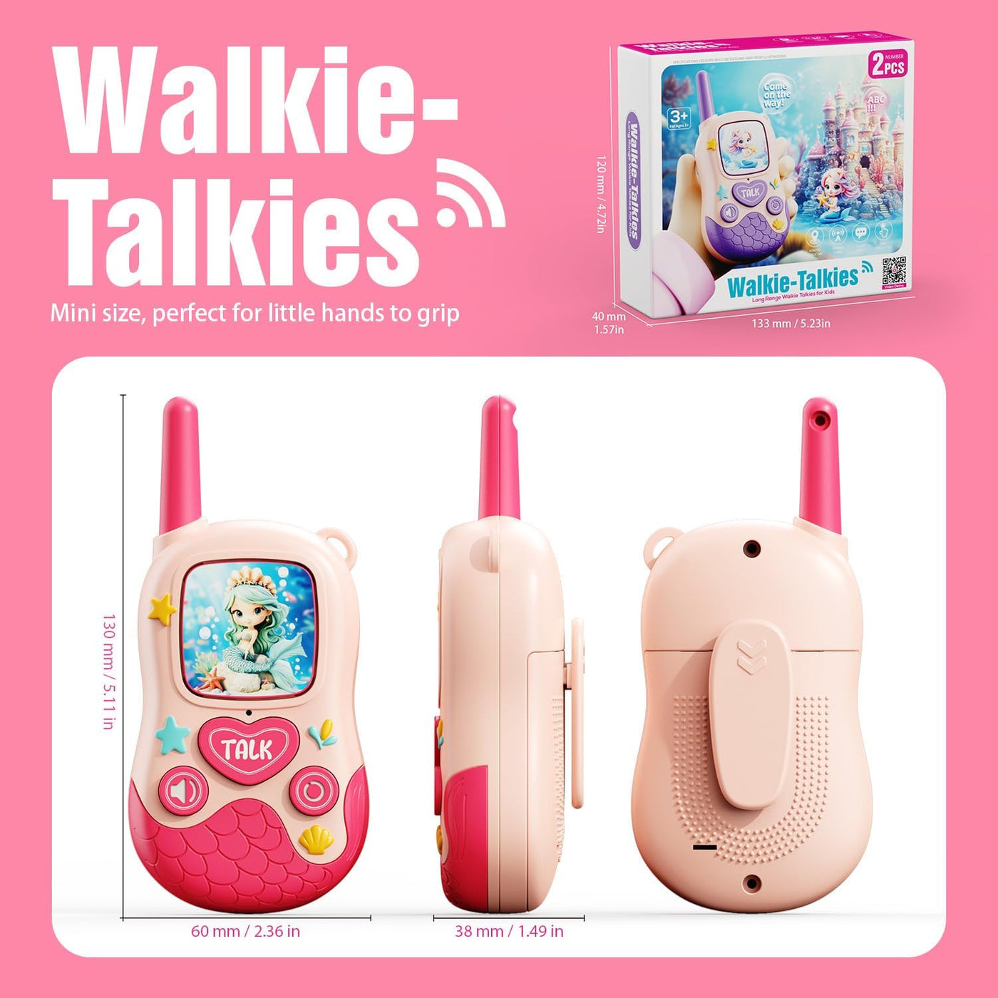 Walkie Talkies - Juguetes para niñas 2 paquetes de regalos