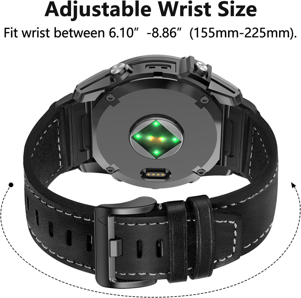 Correa de reloj de cuero Quickfit de 0.866 in para Garmin Fenix 9/8 1.850