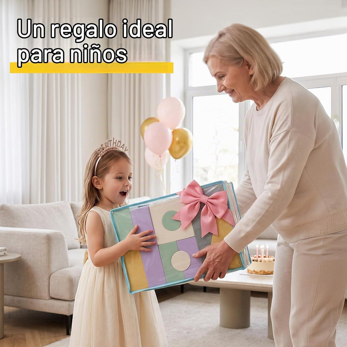 Bloques grandes de espuma de construcción para niños pequeños, juego de bloques de construcción de espuma EVA apilables, no tóxico, lavable, juguetes de construcción de aprendizaje temprano y regalos para niños y niñas (rosa, piezas, 30)