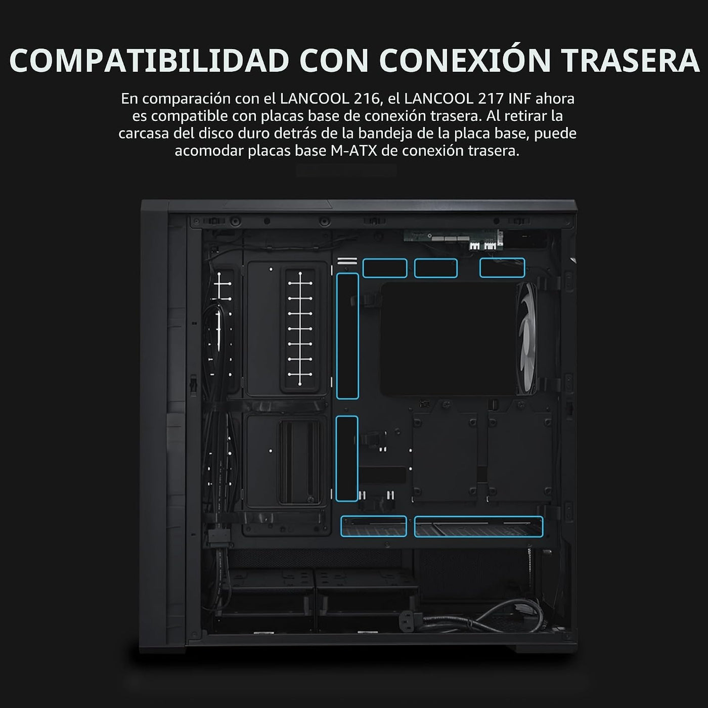Lian Li LANCOOL 217 INF Mid-Tower ATX Funda para PC, color negro (L...