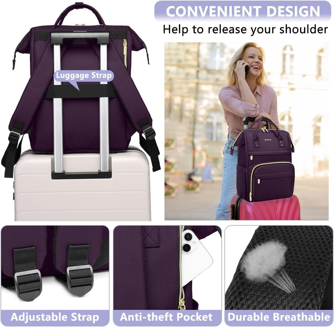 Focdod - Mochila de 15.6 pulgadas para laptop para mujeres, bolsas...
