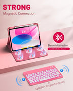 MoKo Funda para iPad (A16) de 11ª/10ª generación con teclado retroiluminado