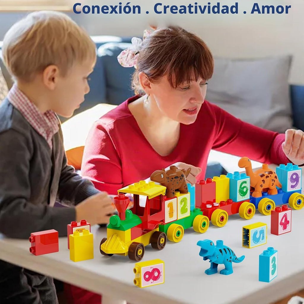 Building Blocks Set para Toddlers 3-5 con Cars & Train Theme