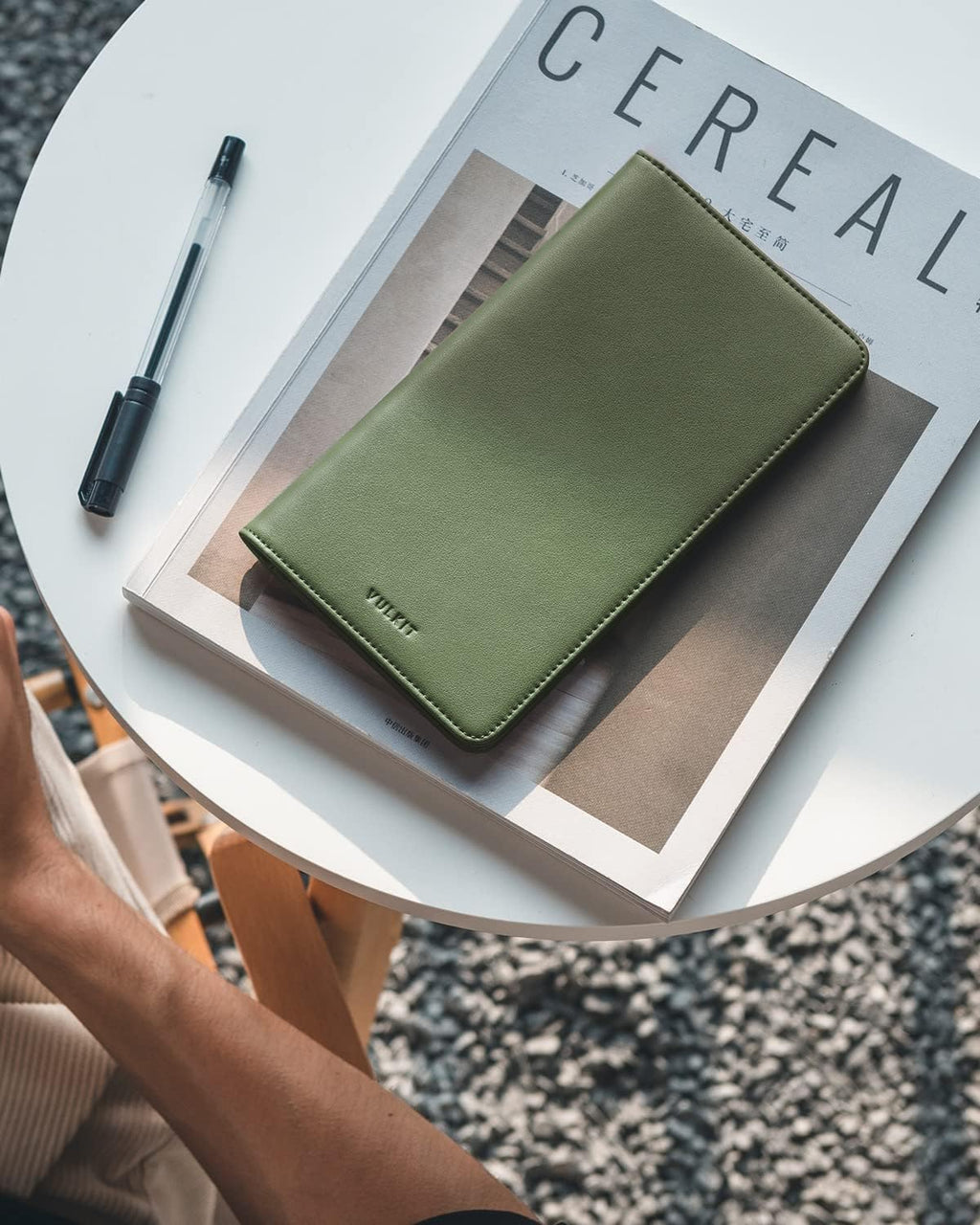 Cartera Porta Pasaporte VULKIT con Bloqueo RFID, Cartera de Viaje para Hombre y Mujer, Verde, Cartera de viaje