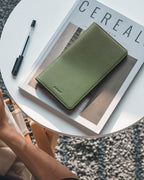 Cartera Porta Pasaporte VULKIT con Bloqueo RFID, Cartera de Viaje para Hombre y Mujer, Verde, Cartera de viaje