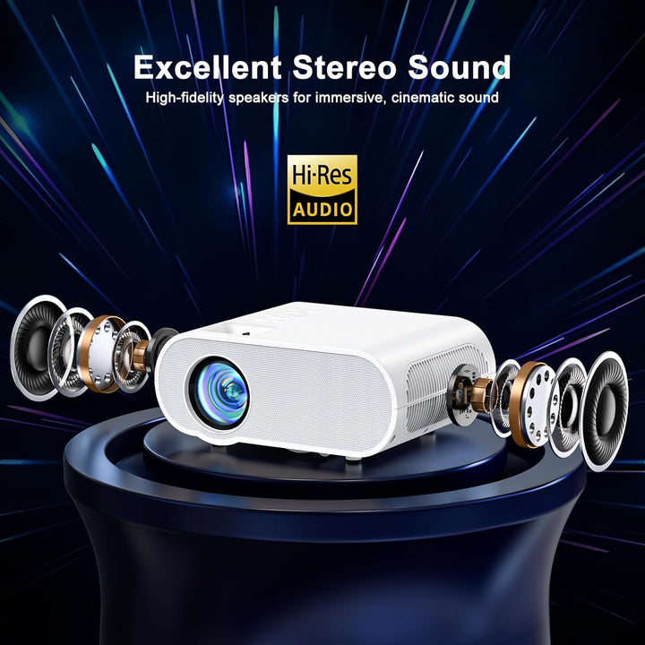 Proyector inteligente ANSI 1500, proyector HOMPOW 4K con WiFi y Blu...