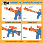 KKONES Juguete de Juego de Disparos para Niños - Pistolas de Aire de Espuma de Juguete para 2 Jugadores, 24 Balas de Espuma Popper y Objetivo de Disparo de Pie, Regalos de Cumpleaños para Niños de 3 4