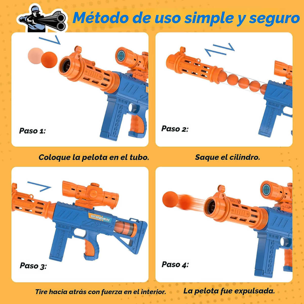 KKONES Juguete de Juego de Disparos para Niños - Pistolas de Aire de Espuma de Juguete para 2 Jugadores, 24 Balas de Espuma Popper y Objetivo de Disparo de Pie, Regalos de Cumpleaños para Niños de 3 4