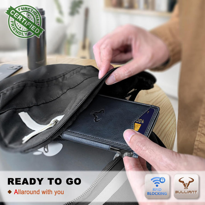 Cartera BULLIANT para hombre, cartera con clip para billetes delgad...
