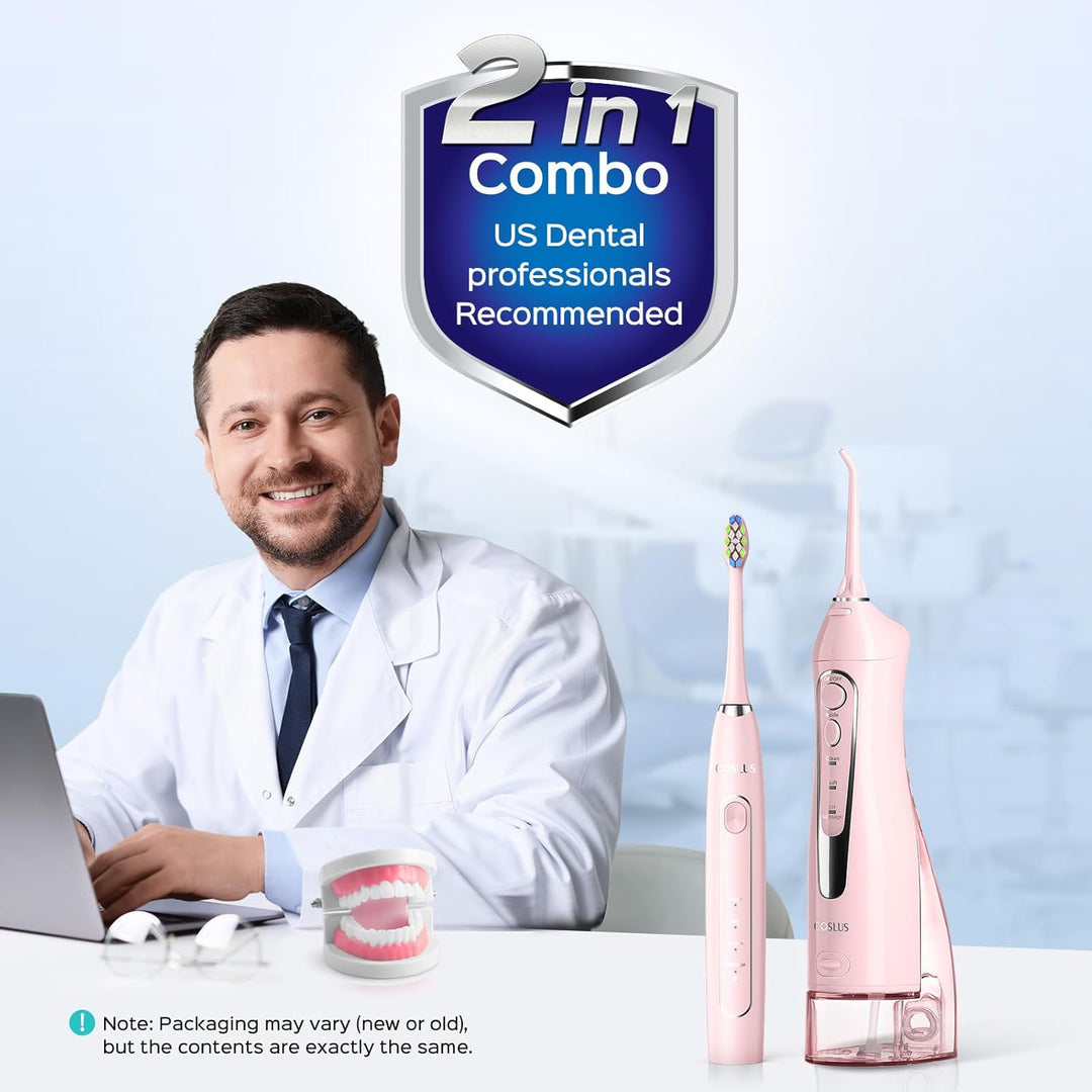 COSLUS C20C41 Cepillo de dientes eléctrico con hilo dental de agua,...