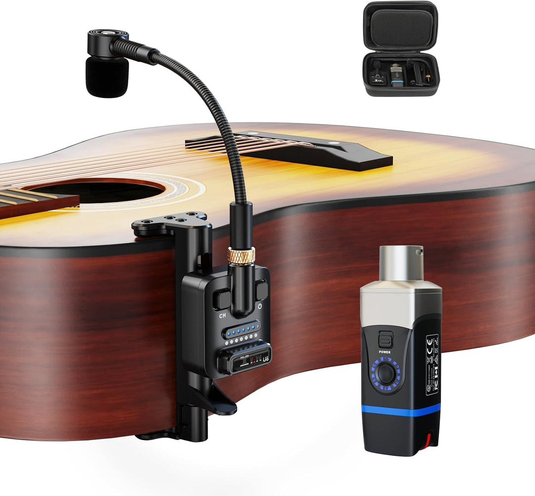 Xvive Sistema inalámbrico de guitarra acústica U8 2.4GHz transmisor...