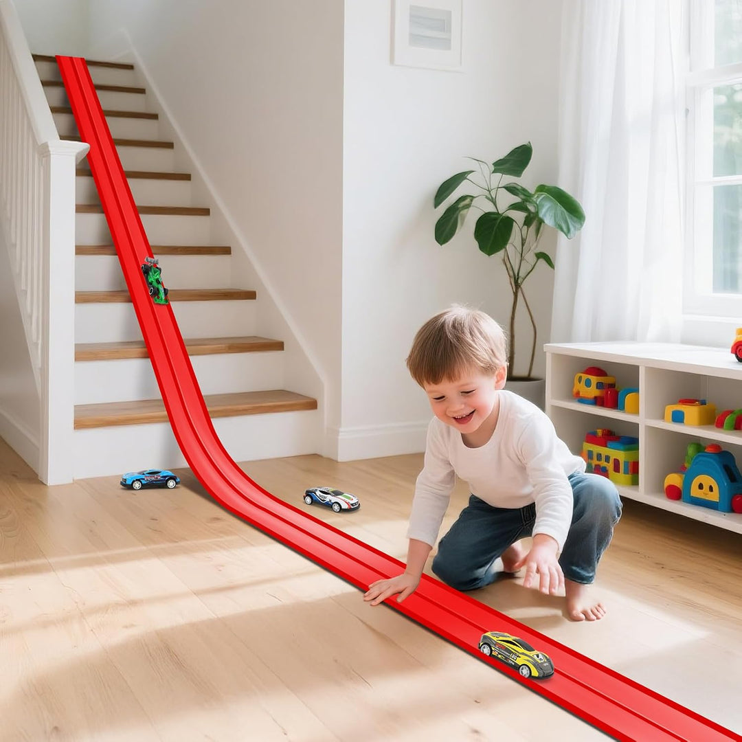 KETIEE Flex Tracks de 16 pies para niños: pista de rampa flexible c...