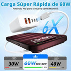 Bloque de Cargador USB-C 60W Cargador Rápido para iPhone 18 Pro Max, Enchufe de Pared USB Type-C