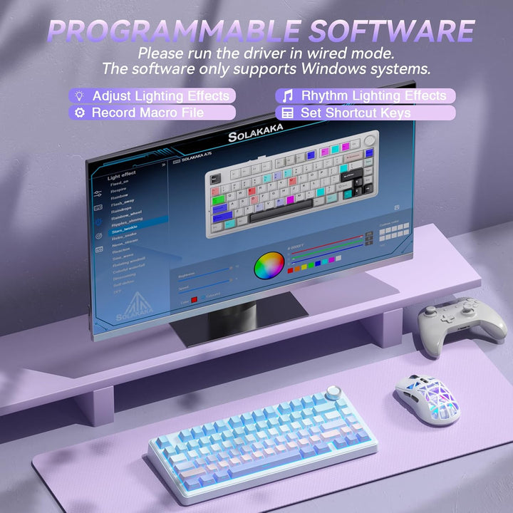 SOLAKAKA Teclado mecánico inalámbrico A75, teclado para juegos inte...