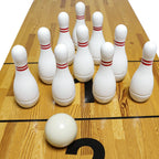 Juego de alfileres de bolos de tejo con 10 pines de bolos de madera dura de alta calidad, bola de boliche triangular Durabel de resina y bolsa de transporte, diversión para juegos de tejo