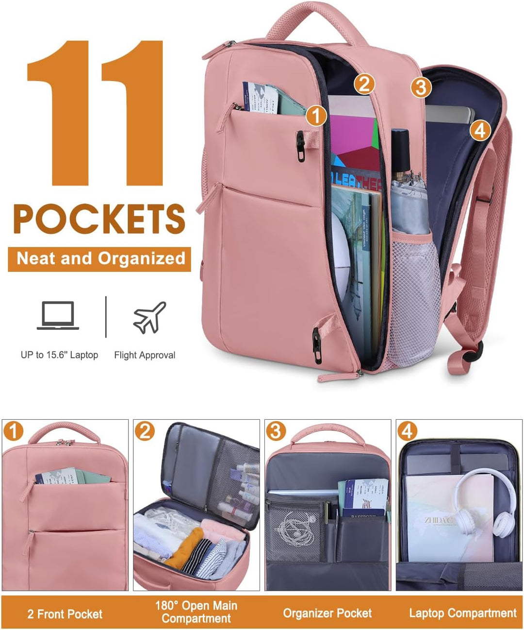 Mochila de viaje Capolo para mujeres y hombres, mochila impermeable...