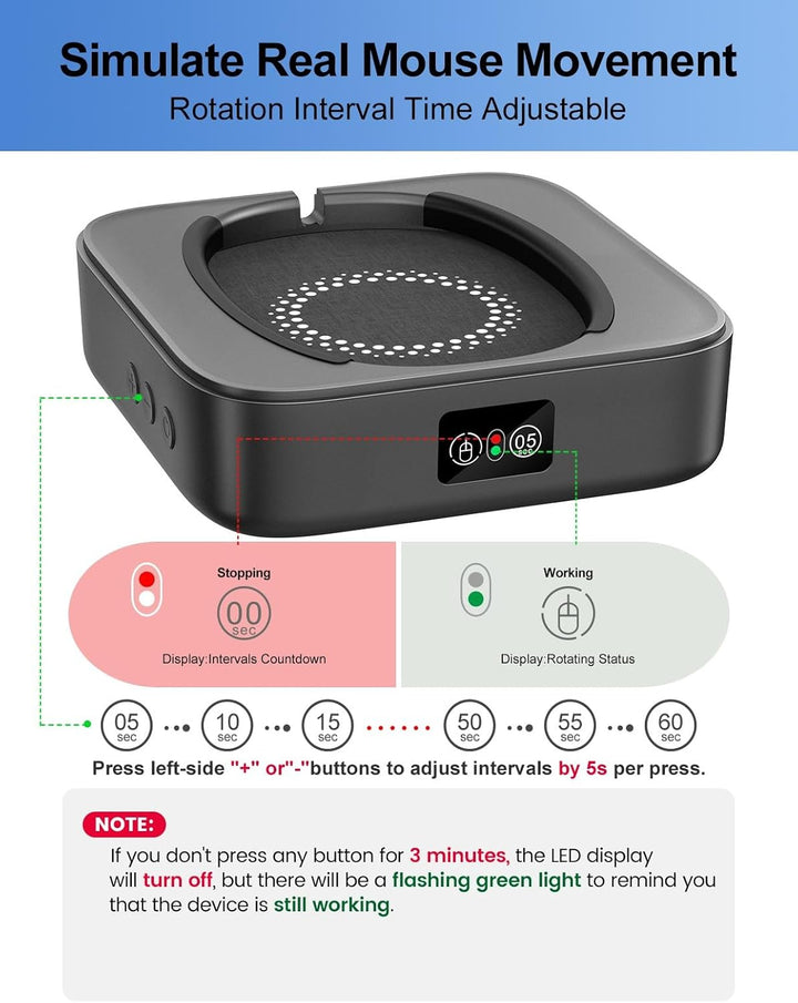 Meatanty Mouse Jiggler con adaptador, dispositivo de movimiento de...