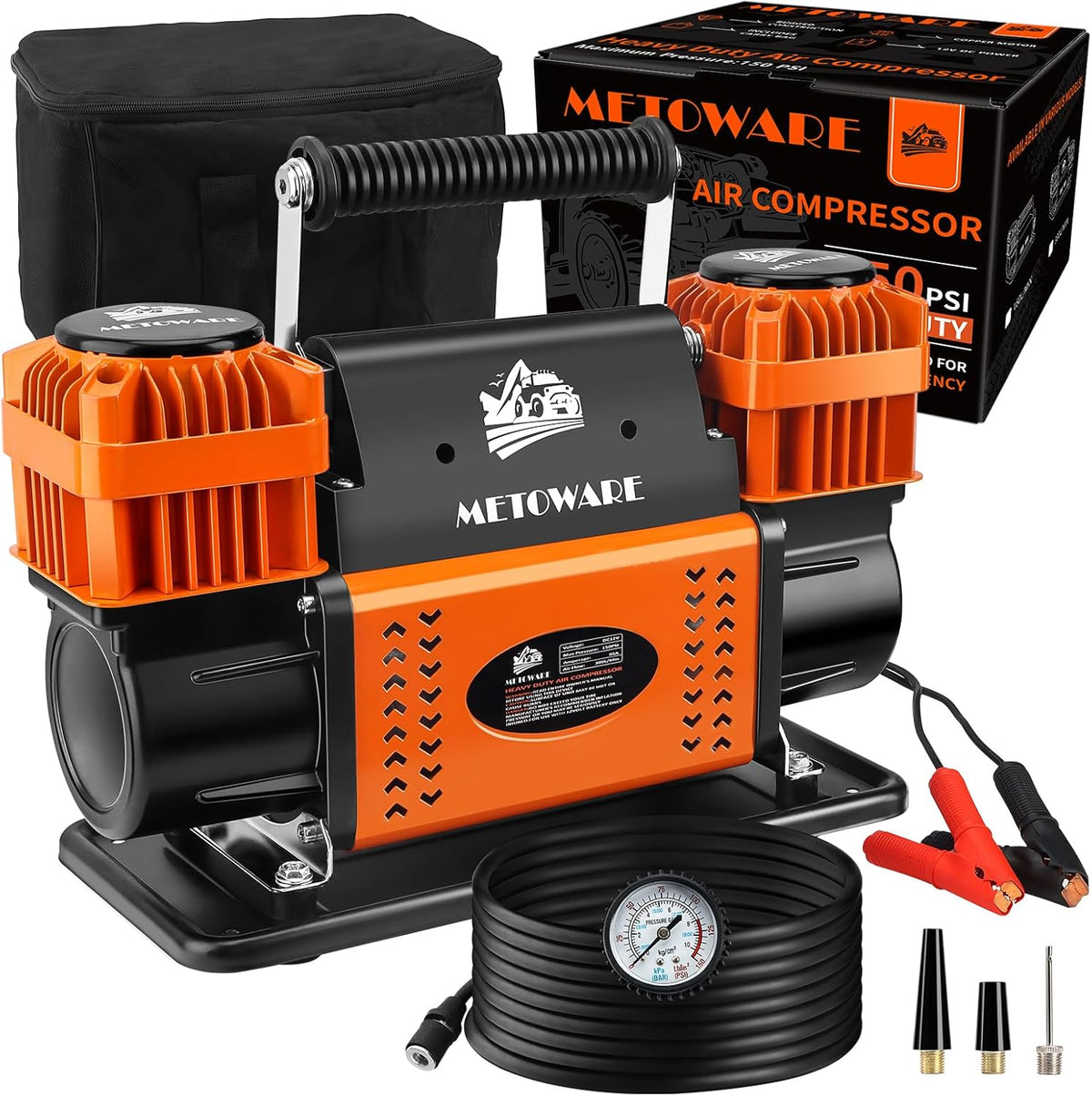 METOWARE Compresor de aire todoterreno, bomba de aire portátil de 1...