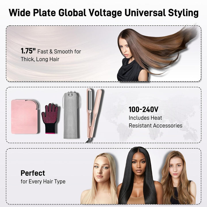 HITTIONA Plancha plana para el cabello \u2013 Plancha plana iónica...