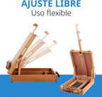 Wooden Tabletop Easel, Beech Wood Sketchbox Desktop Easel