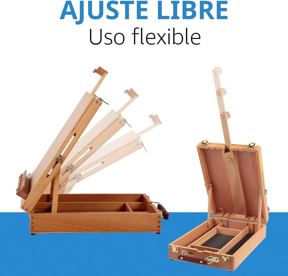 Wooden Tabletop Easel, Beech Wood Sketchbox Desktop Easel