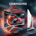 CRUA Monitor curvo para juegos de 32" 4K 240 Hz, 1500R, FreeSync, p...