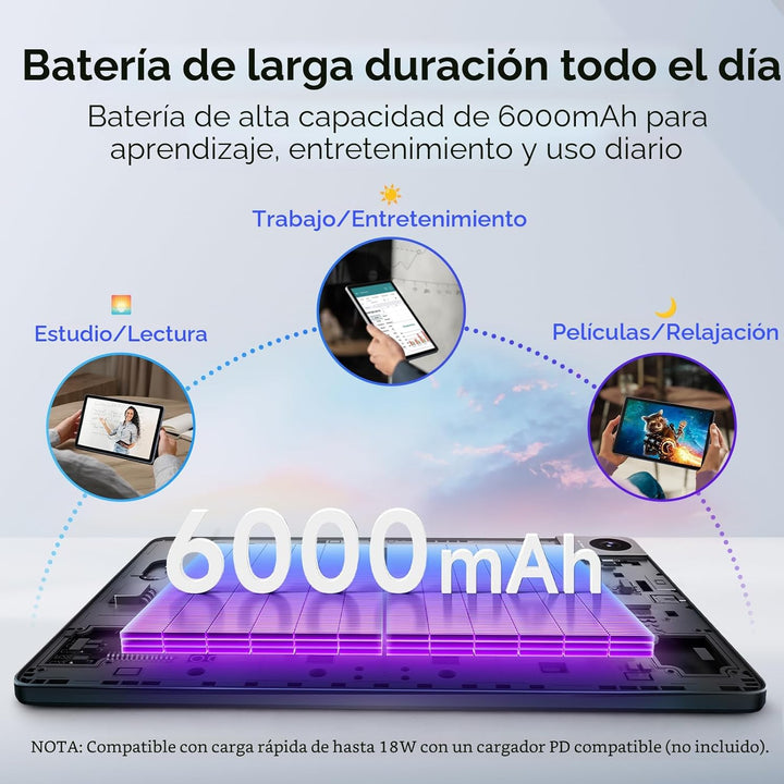 TCL Tableta Android TAB 10 Gen 4, pantalla FHD IPS de 10.1 pulgadas...