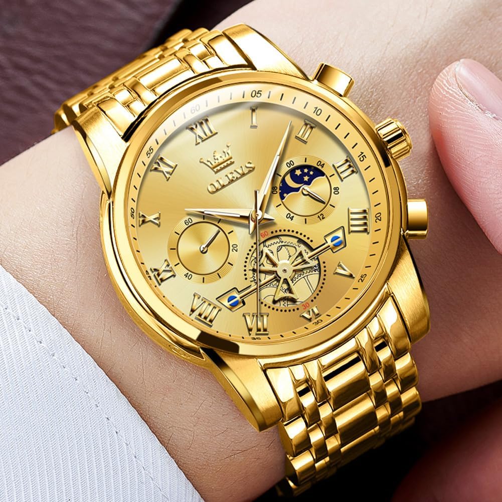 OLEVS Reloj para Hombres Clásico de Negocios en Acero Inoxidable Reloj para Hombre