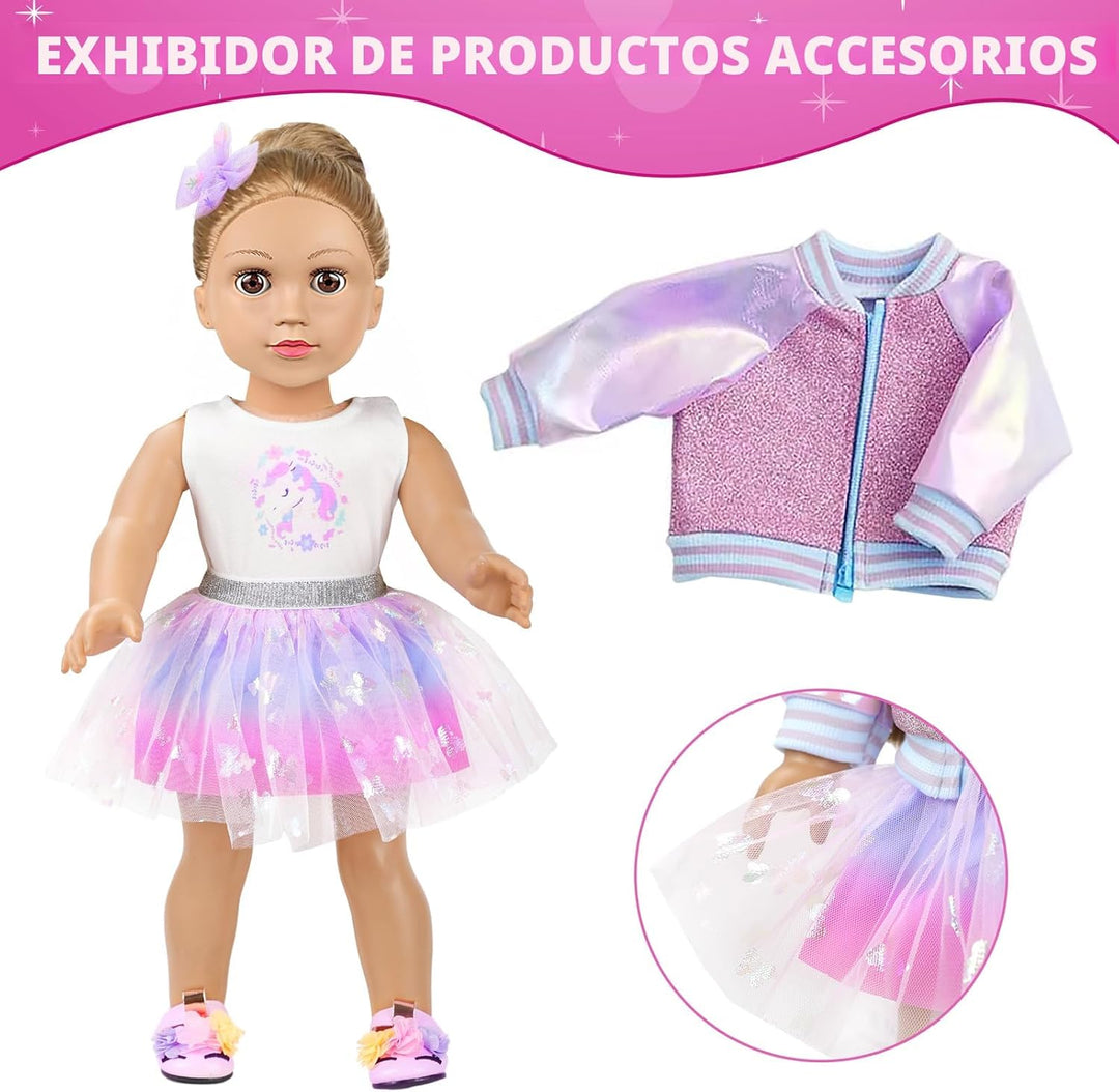 Set de Maquillaje y Ropa para Muñeca Americana de 18 Pulgadas Inclu...