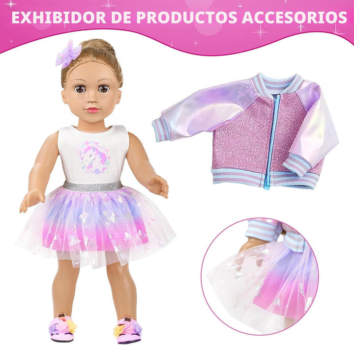 Set de Maquillaje y Ropa para Muñeca Americana de 18 Pulgadas Inclu...
