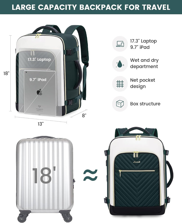 LOVEVOOK Mochila de viaje grande, mochila de mano para aviones, Moc...