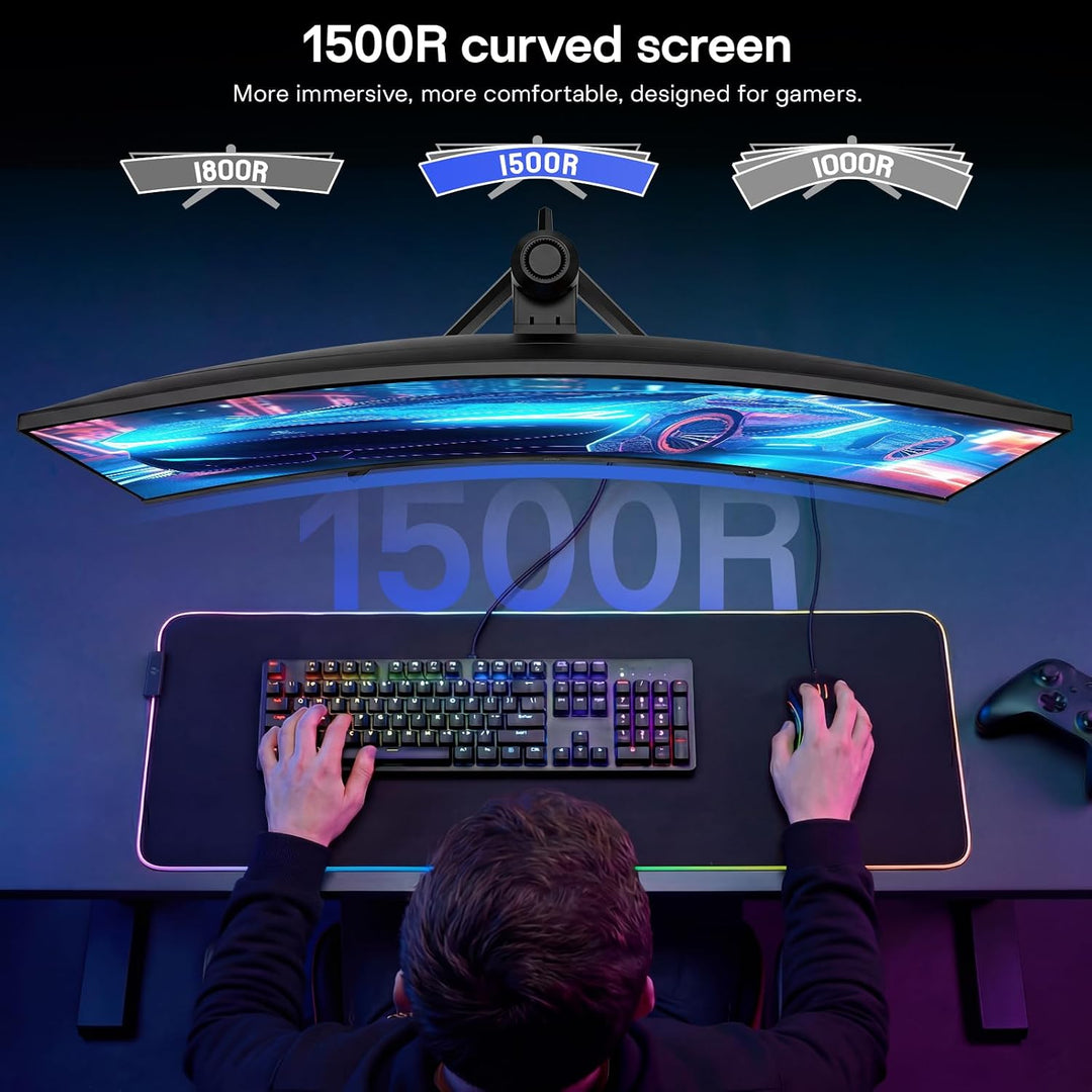 KOORUI Monitor curvo para juegos de 34 pulgadas 240Hz, UWQHD 3440 ×...