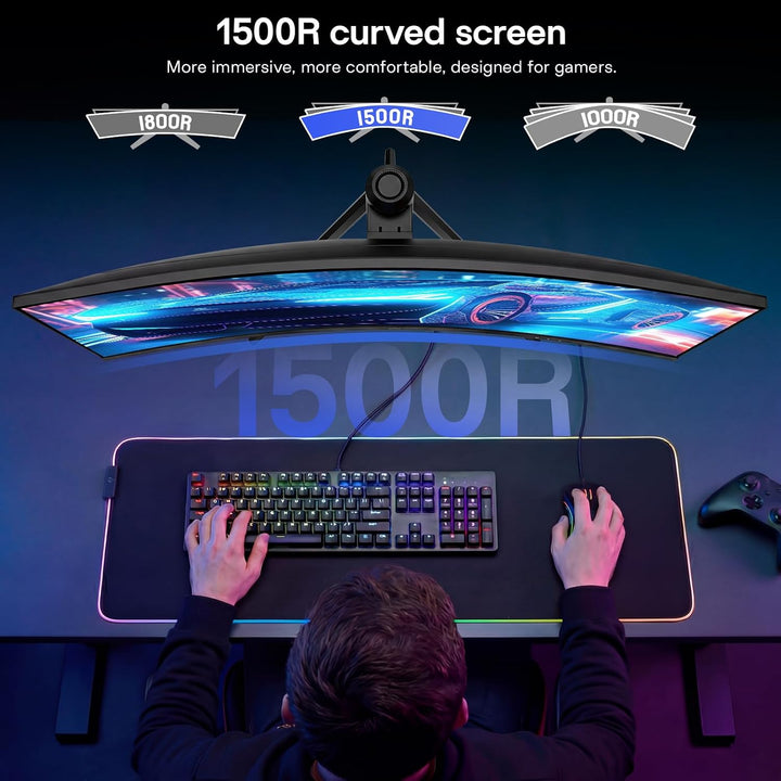 KOORUI Monitor curvo para juegos de 34 pulgadas 240Hz, UWQHD 3440 ×...
