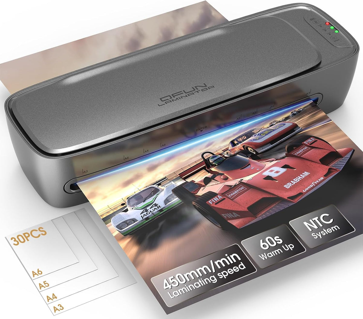 Qfun Máquina laminadora 11x17 de 13 pulgadas con 30 hojas de laminación
