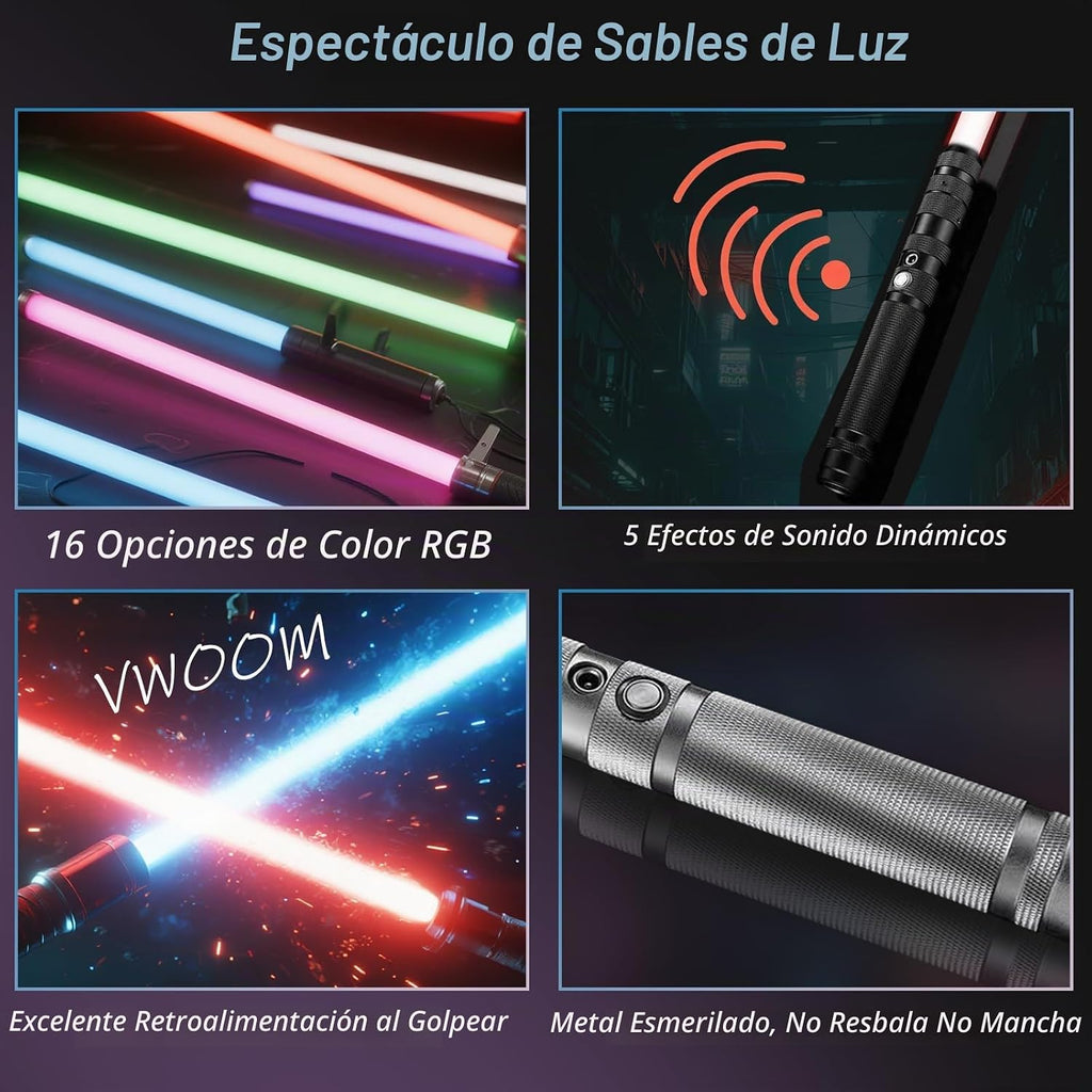 Sable de luz de metal, 16 colores RGB, juguetes de Navidad