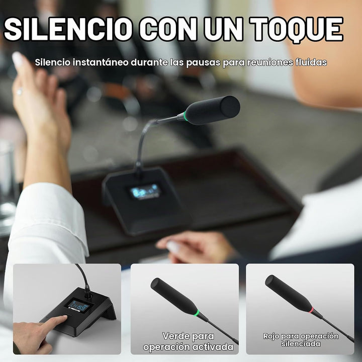 Phenyx Pro Sistema de Micrófono Inalámbrico para Conferencia, Micró...